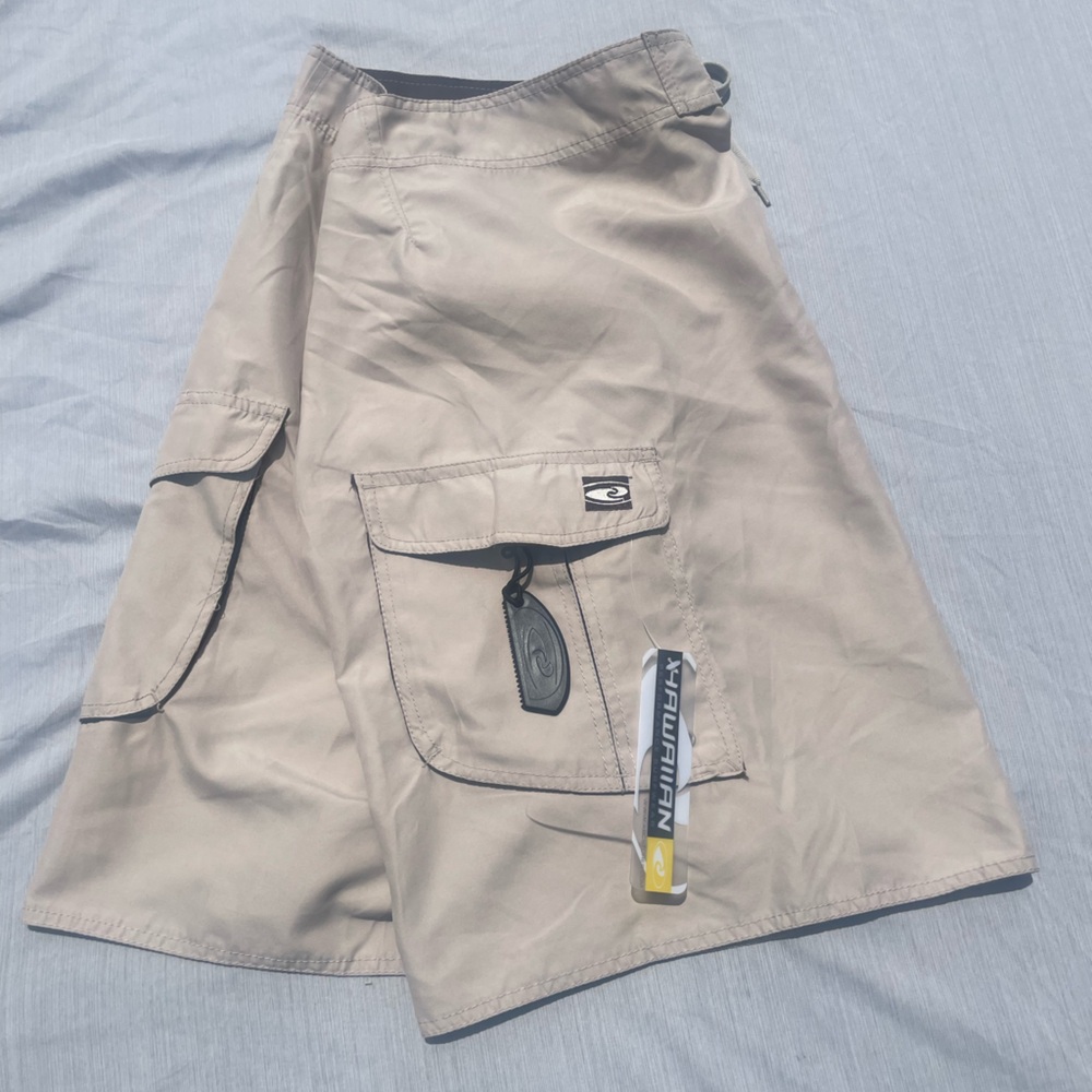 😎 Hawaiian Board Shorts Size 38 Beach Surf Wear Tan NWT